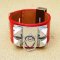 Hermes Collier de Chien Bracelet Red Silver Red Silver